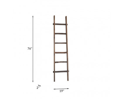 Sagebrook 76" Wooden Decorative Ladder - Brown