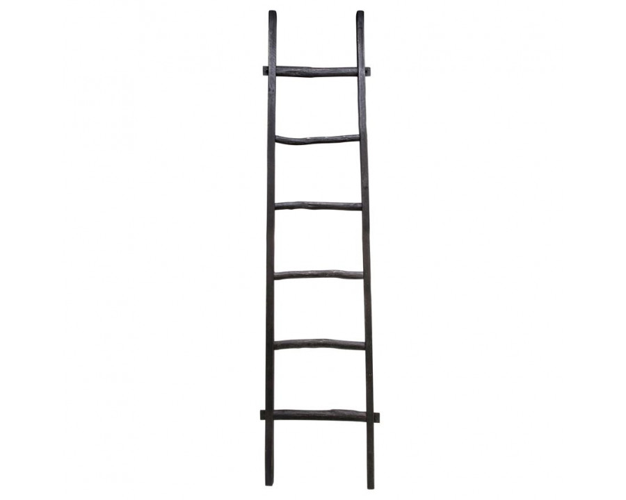 Sagebrook 76" Wooden Decorative Ladder - Black