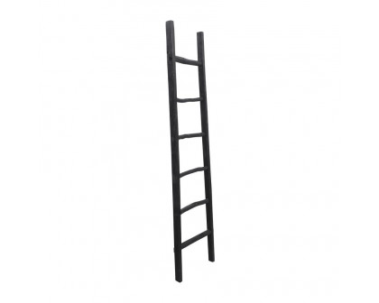 Sagebrook 76" Wooden Decorative Ladder - Black