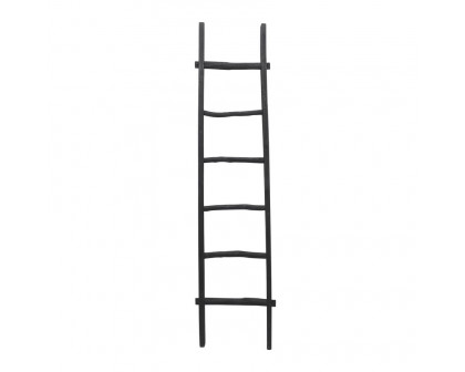 Sagebrook 76" Wooden Decorative Ladder - Black