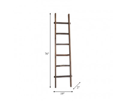 Sagebrook 76" Wooden Decorative Ladder - Brown