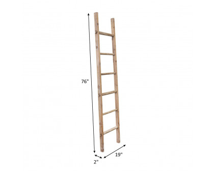 Sagebrook 76" Wooden Decorative Ladder - Light Brown