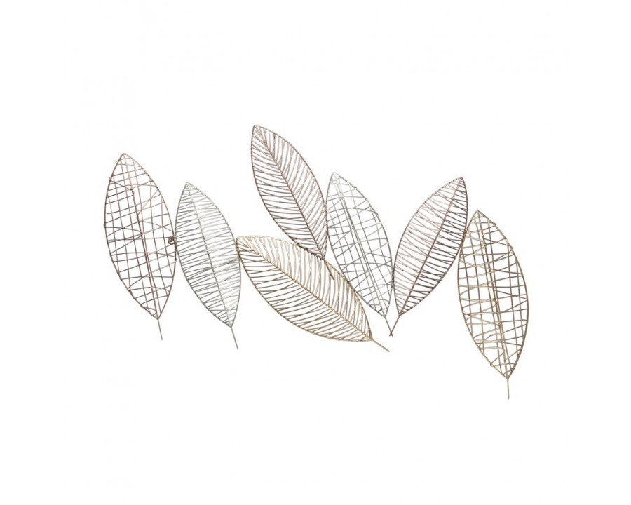 Sagebrook - Metal Leaf Wall Decor in Multi