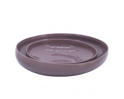 Sagebrook 12"/15" Organic Bowls (Set Of 2) - Lavander