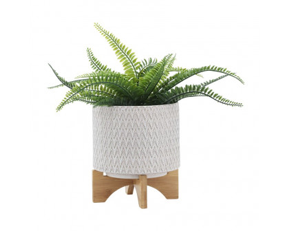 Sagebrook™ 8" Ceramics Planter With Wooden Stand