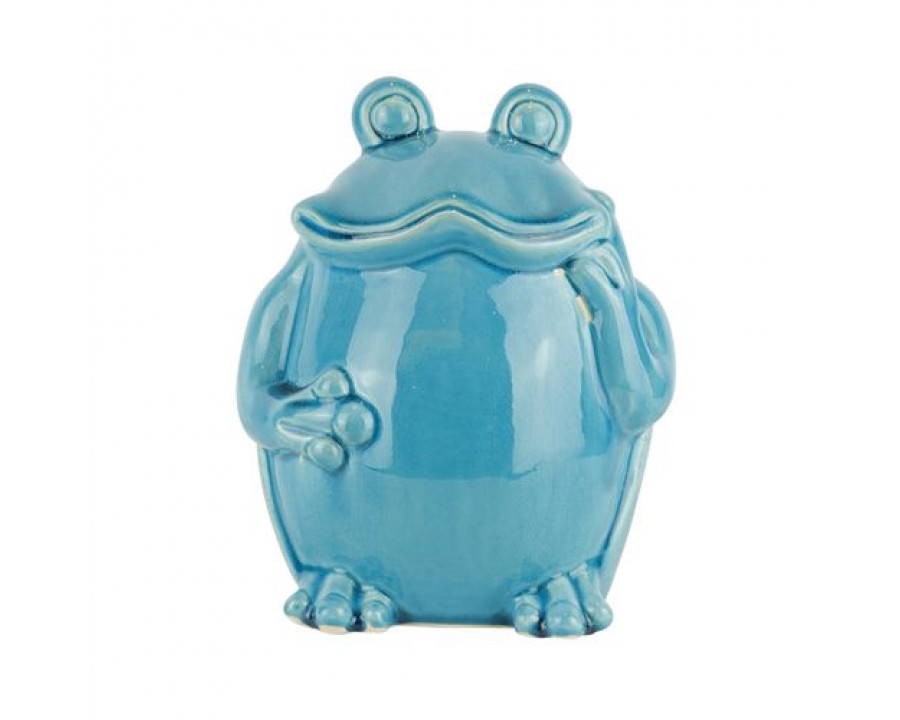 Sagebrook 9" Ceramic Standing Frog - Teal