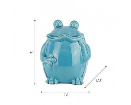 Sagebrook 9" Ceramic Standing Frog - Teal