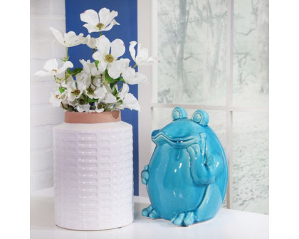 Sagebrook 9" Ceramic Standing Frog - Teal