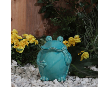 Sagebrook 9" Ceramic Standing Frog - Teal