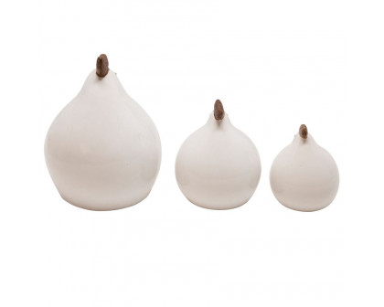 Sagebrook - Ceramic Roosters (Set Of 3) in White