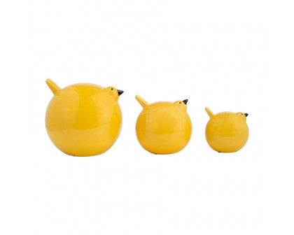 Sagebrook™ 7.5" Ceramic Birds (Set Of 3) - Yellow