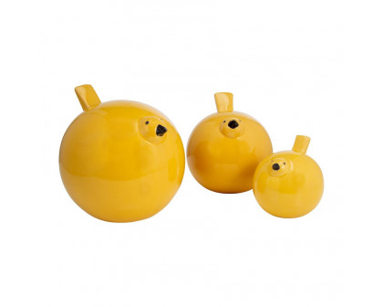 Sagebrook™ 7.5" Ceramic Birds (Set Of 3) - Yellow