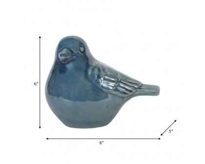 Sagebrook 8" Ceramic Bird Figurine - Turquiose