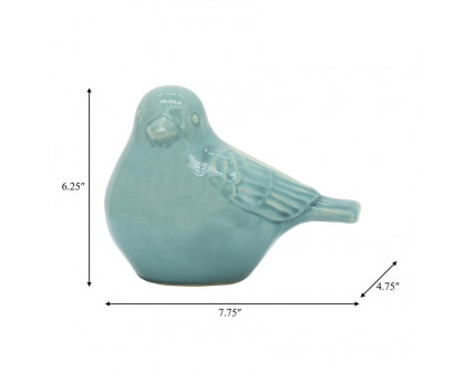 Sagebrook 8" Ceramic Bird Figurine - Sea Green