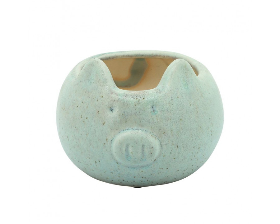 Sagebrook 7" Pig Planter - Green