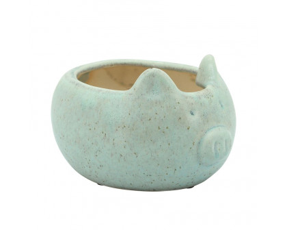 Sagebrook 7" Pig Planter - Green