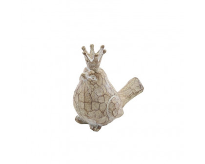 Sagebrook Resin Birds With Crowns (Set Of 2) - Brown