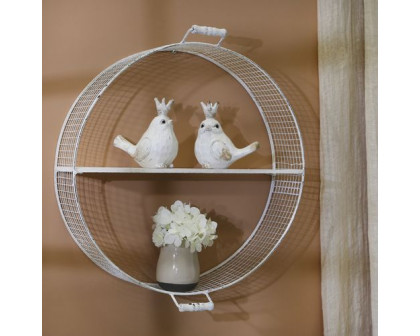 Sagebrook Resin Birds With Crowns (Set Of 2) - White