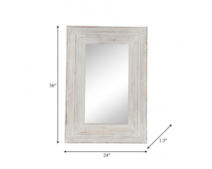 Sagebrook Wood Frame Wall Mirror - Antique White