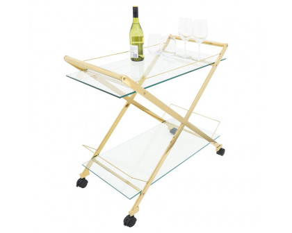 Sagebrook - Two Tier Rolling Bar Cart