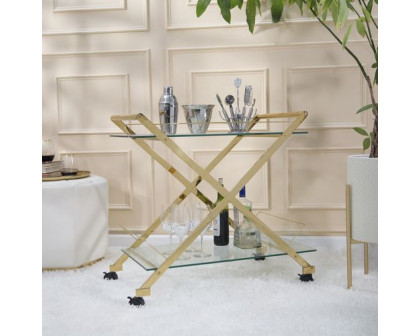 Sagebrook - Two Tier Rolling Bar Cart