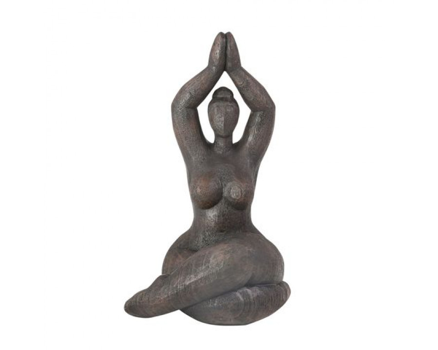 Sagebrook 11" Resin Namaste Female Yoga Figurine - Black