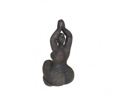 Sagebrook 11" Resin Namaste Female Yoga Figurine - Black