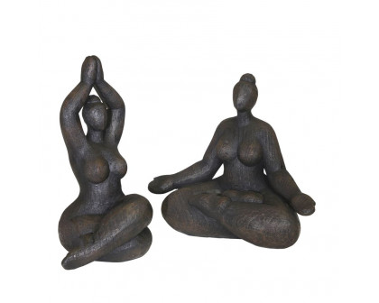 Sagebrook 11" Resin Namaste Female Yoga Figurine - Black