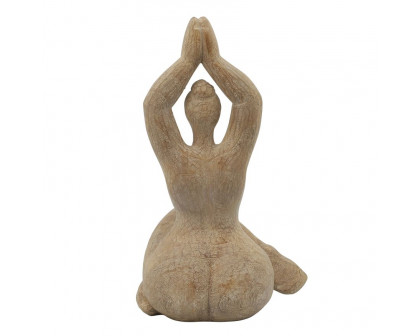 Sagebrook 11" Resin Namaste Female Yoga Figurine - Brown