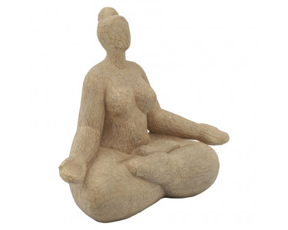 Sagebrook™ 11" Resin Sucasana Female Yoga Figurine - Brown