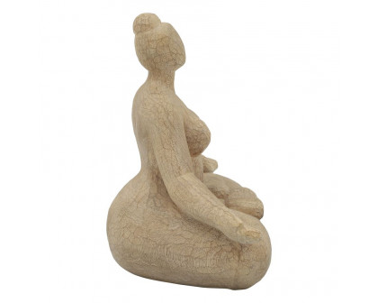 Sagebrook™ 11" Resin Sucasana Female Yoga Figurine - Brown