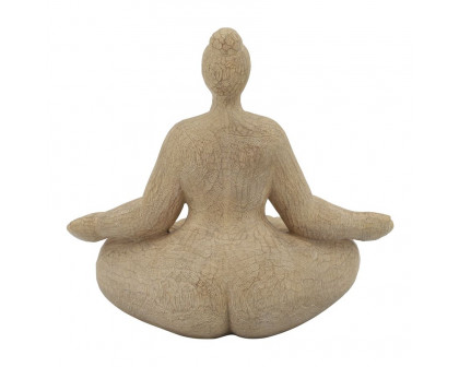 Sagebrook™ 11" Resin Sucasana Female Yoga Figurine - Brown