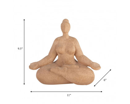 Sagebrook™ 11" Resin Sucasana Female Yoga Figurine - Brown