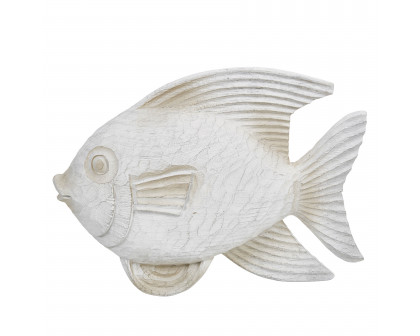 Sagebrook 14" Resin Fish Figurine - White Wash