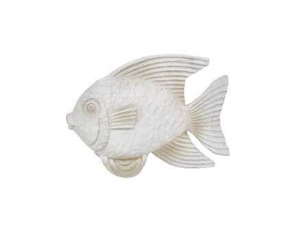 Sagebrook 10" Resin Fish Figurine - White Wash