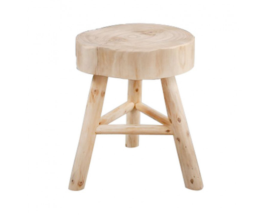 Sagebrook Wooden Stool - Natural