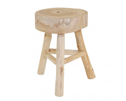 Sagebrook Wooden Stool - Natural