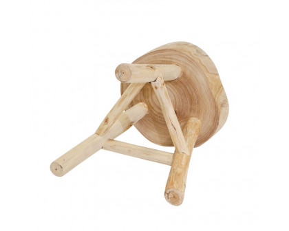 Sagebrook Wooden Stool - Natural