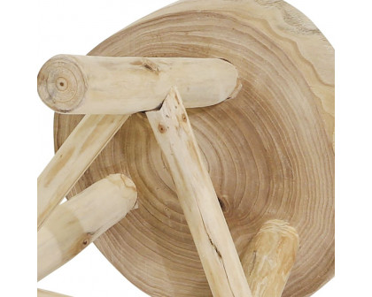 Sagebrook Wooden Stool - Natural