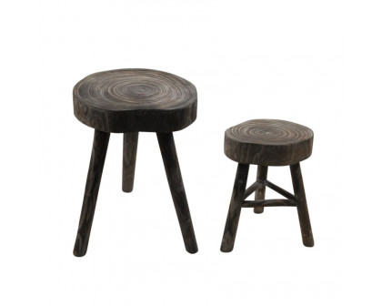 Sagebrook Wooden Stool - Gray