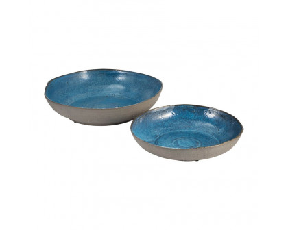 Sagebrook - 12"/15" Ceramic Bowls (Set Of 2) in Blue