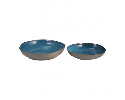 Sagebrook - 12"/15" Ceramic Bowls (Set Of 2) in Blue