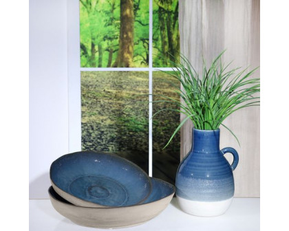 Sagebrook - 12"/15" Ceramic Bowls (Set Of 2) in Blue