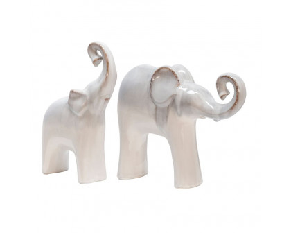 Sagebrook 6"x11" Ceramic Elephant - Cream