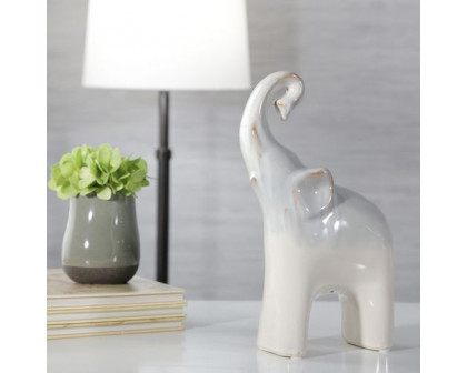 Sagebrook 6"x11" Ceramic Elephant - Cream