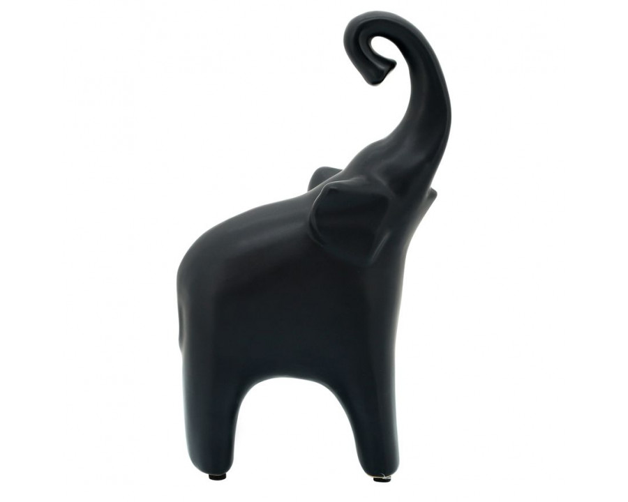 Sagebrook 6"x11" Ceramic Elephant - Matte Black