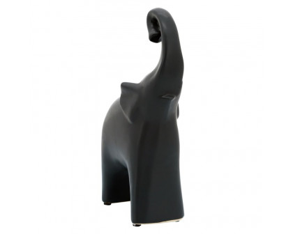 Sagebrook 6"x11" Ceramic Elephant - Matte Black