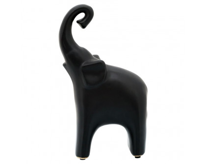 Sagebrook 6"x11" Ceramic Elephant - Matte Black