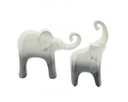 Sagebrook 6"x11" Ceramic 2-Tone Elephant - Gray