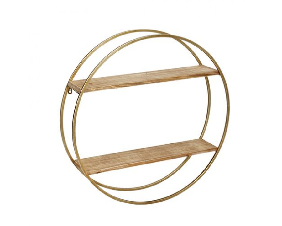 Sagebrook - Metal/Wood Wall Shelf in Gold